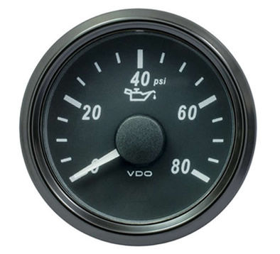 VDO SingleViu Engine Oil Pressure Gauges 80PSI